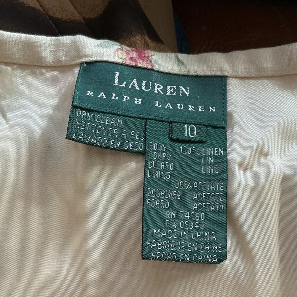 NEW Vintage Ralph Lauren Linen Maxi Skirt Size M Cottage Romantic Country Rose - Picture 3 of 7